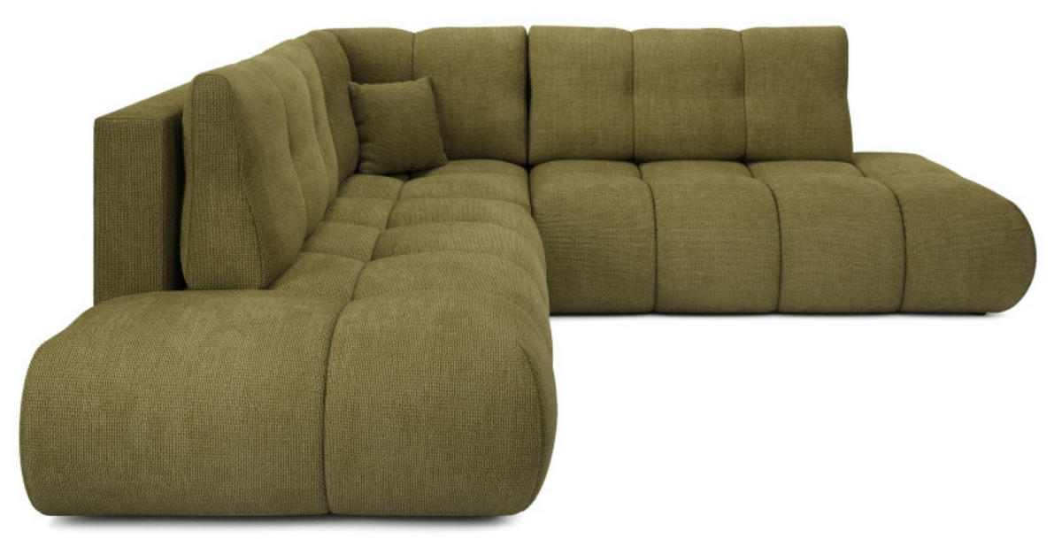 ECKSOFA Grün SOHI Flow 12 Ausziehbar Mit Schlaffunktion - Grün, Textil (266.5/266.5cm) - Sepro Meble