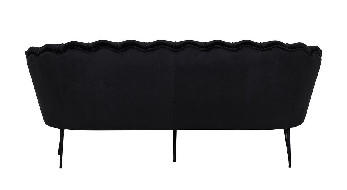 3-SITZER-SOFA Velours schwarz - Schwarz, Textil (181/79/78cm) - ebuy24