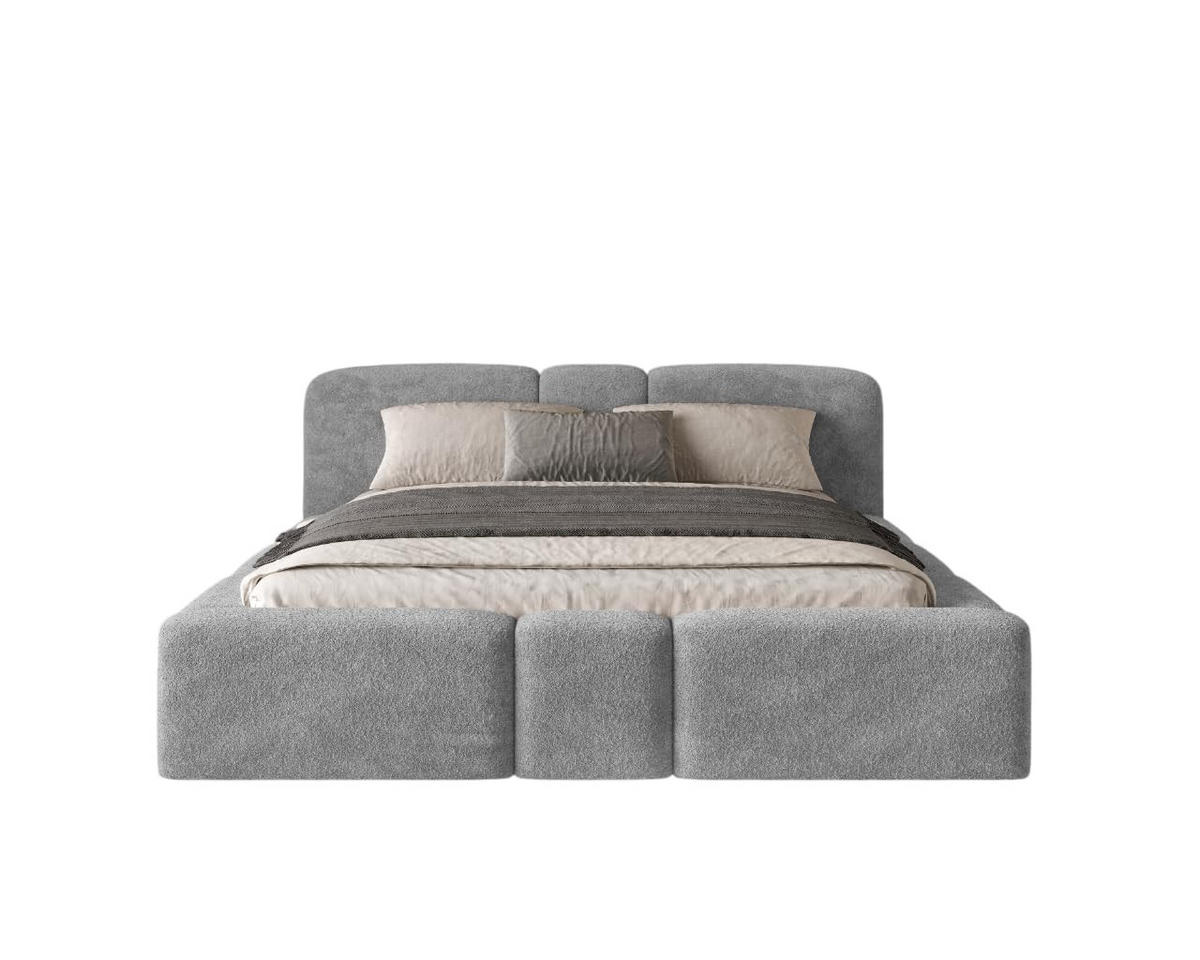 POLSTERBETT Monte200x200 cm- Bettkasten und Stauraum - Doppelbett mit Stabilem Metallrahmen - Monte-Stoff- Dunkelgrau - Dunkelgrau, Holzwerkstoff (200/200cm) - Chilly