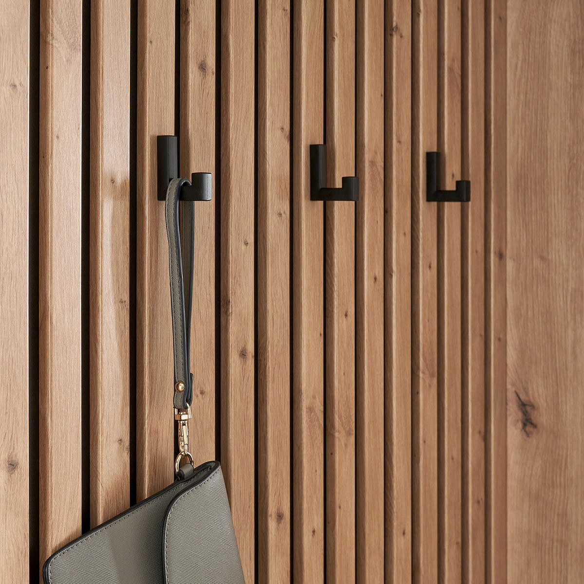 KOMPAKTGARDEROBE - Eiche Artisan Dekor / Weiß - Eichefarben/Weiß, Holzwerkstoff (122/195/35cm) - home24