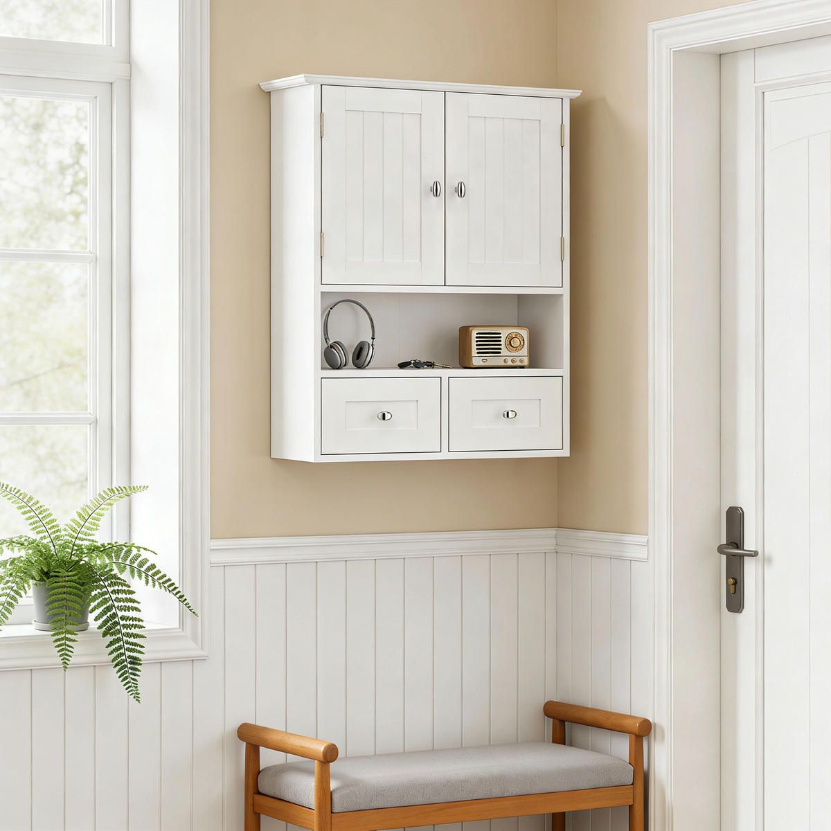HÄNGESCHRANK Weiß 50,8/17,8/66 cm - Weiß, Holzwerkstoff (50.8/66/17.8cm) - PANGIVO