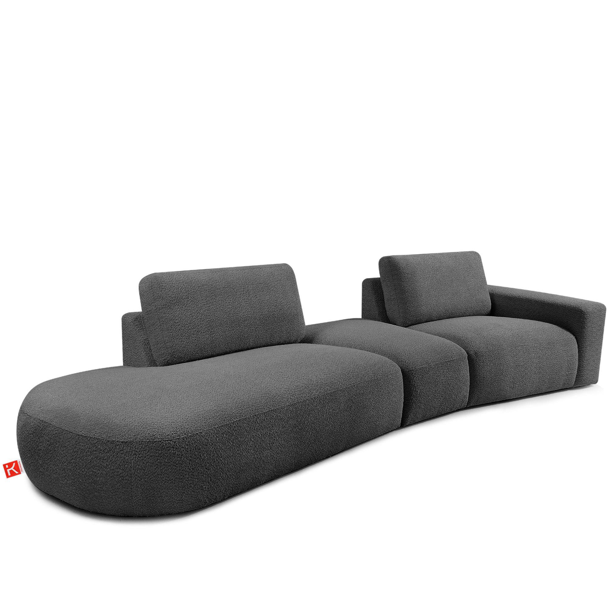 4-SITZER ECKSOFA ZUCCO Boucle links, Graphit - Graphitfarben, Textil (350/84/105cm) - KONSIMO®