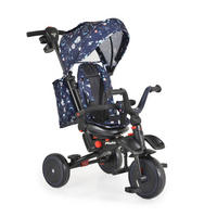 DREIRAD Pluto faltbar blau EVA-Reifen, Schiebestange, Sitz drehbar - Blau, Metall (95/52/69cm)
