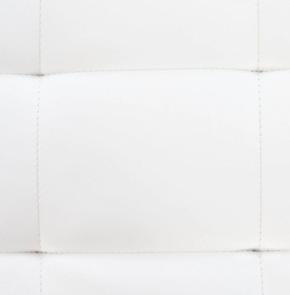 HOCKER Lederlook weiß - Edelstahlfarben/Weiß, Textil/Metall (40/48/40cm) - CLP
