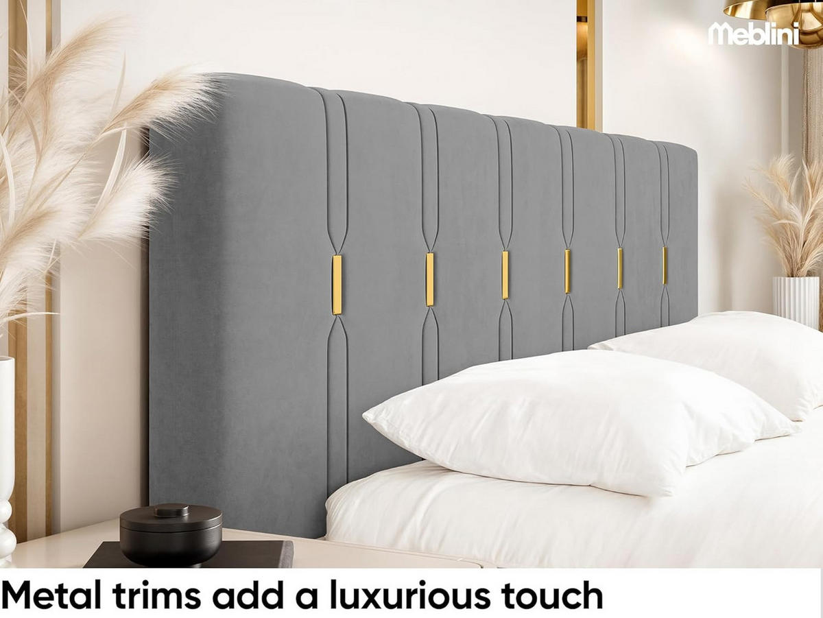 BETT FABIO - Goldfarben/Grau, Holzwerkstoff (140/200cm) - Meblini