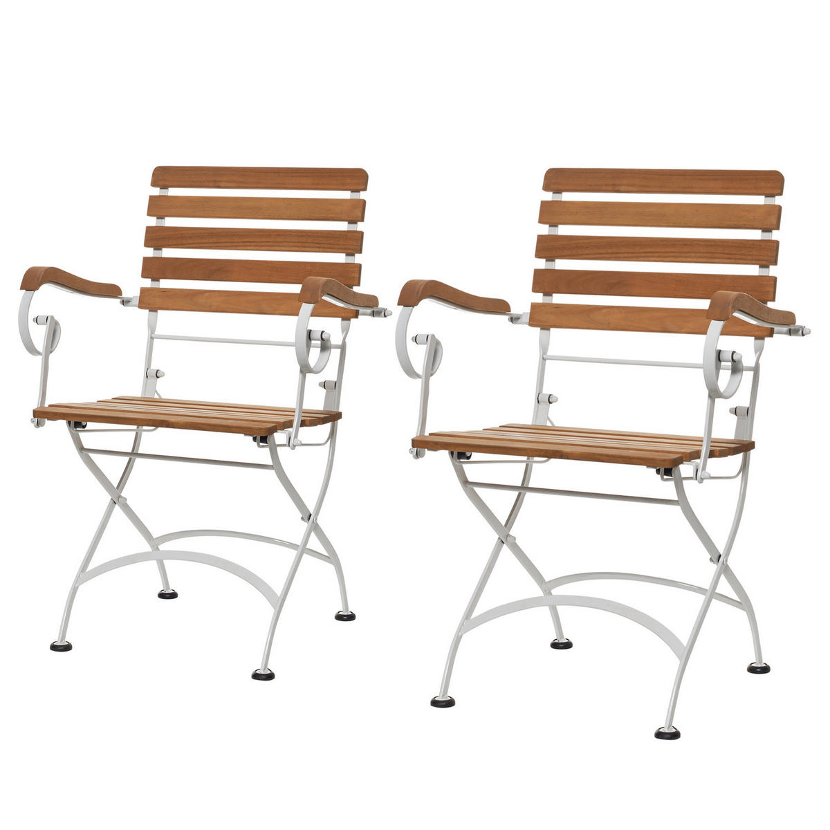 GARTENSTUHL (2er Set) Parklife - Weiß, Holz (53/88/57cm) - Butlers