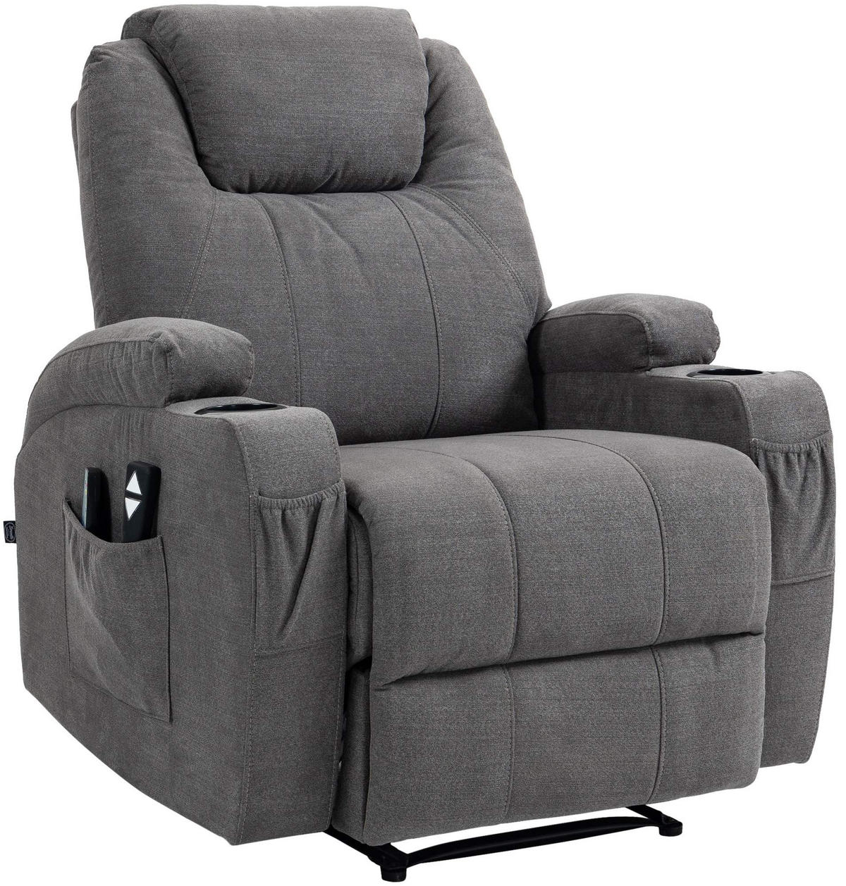 SESSEL Stoff grau - Schwarz/Grau, Textil/Metall (83/105/94cm) - CLP