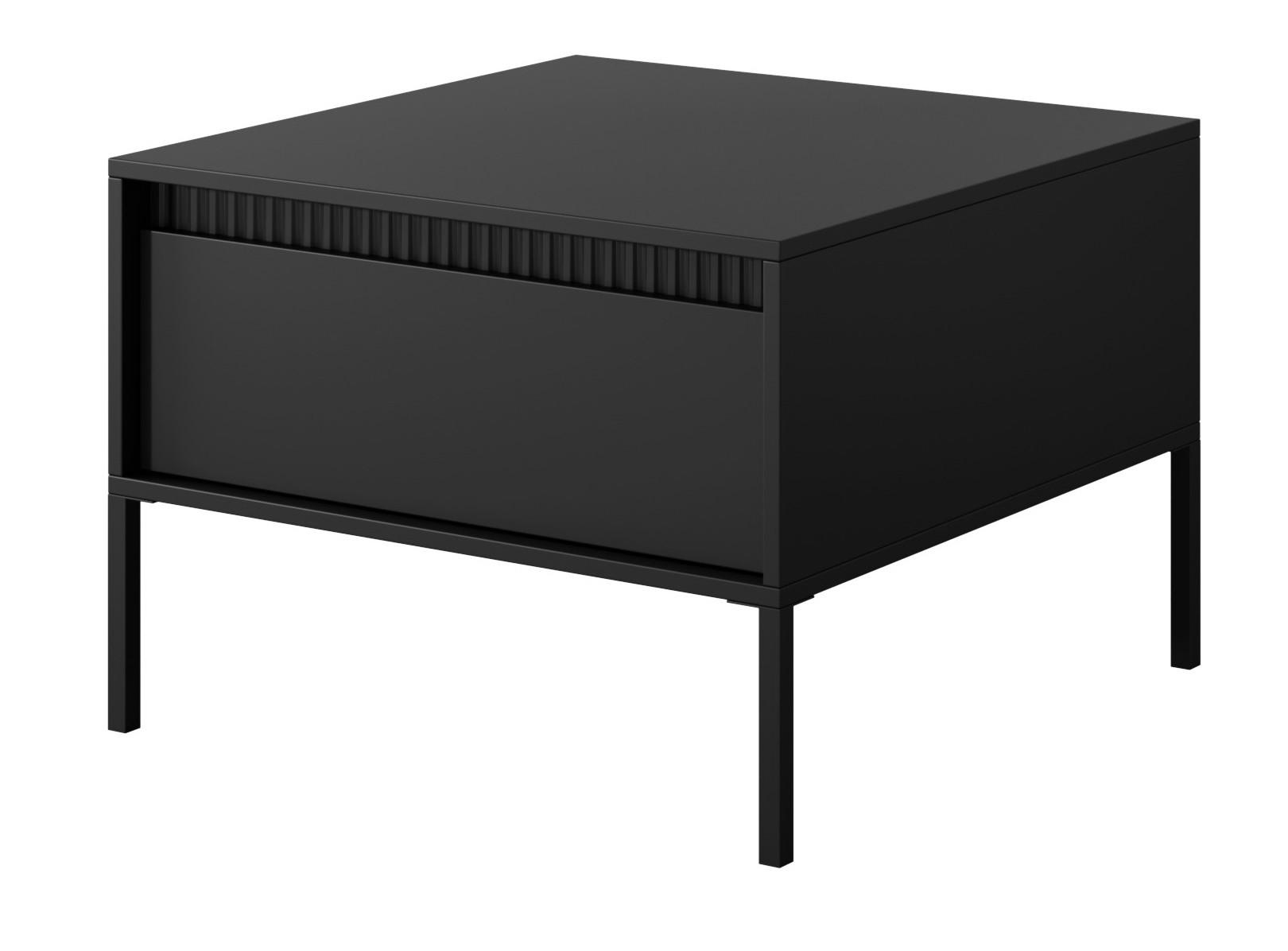 COUCHTISCH 68 cm mit Schublade Santori auf Beine, Schwarz - Schwarz, Holz (65/97/45cm) - Emporius