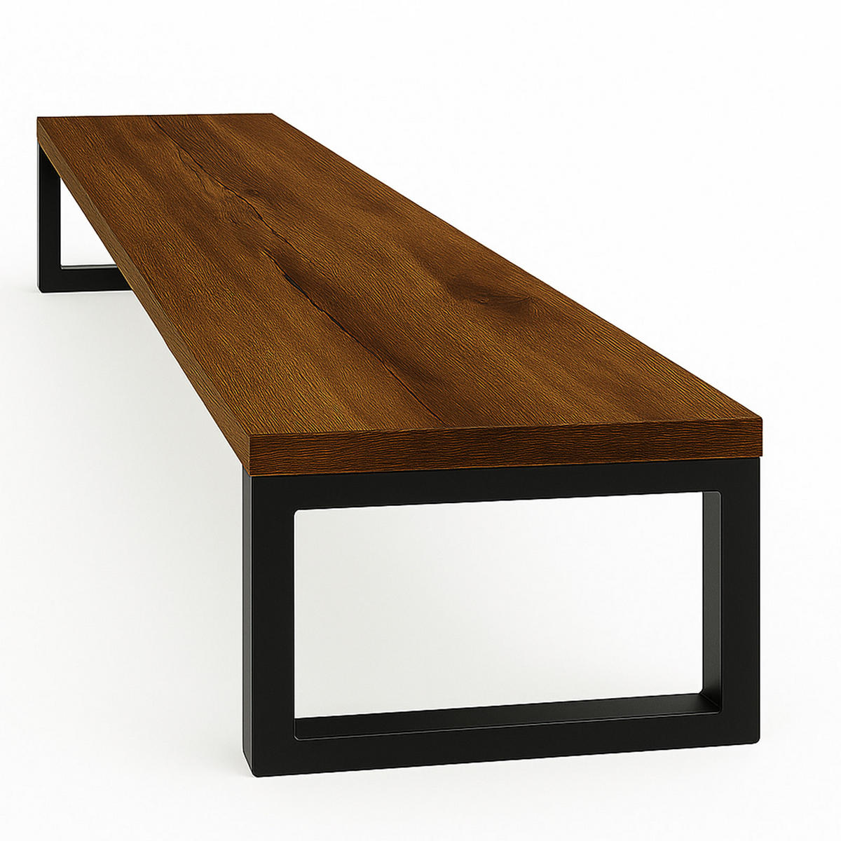 SCHREIBTISCHAUFSATZ Holzoptik Metall Dunkelbraun Schwarz Monitorablage 90x20x10 cm - Dunkelbraun/Schwarz, Holzwerkstoff/Metall (20/90/10cm) - Begryf