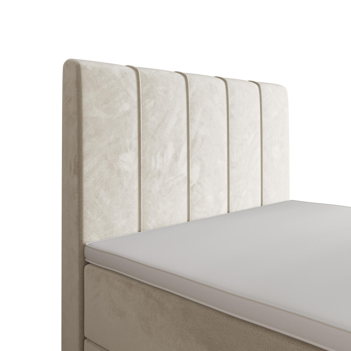 BOXBETT BAHAMA 100x200 Monolith 02, mit Matratze H3 und Topper, Creme - Creme, Holz/Kunststoff (100/200cm) - Bedante