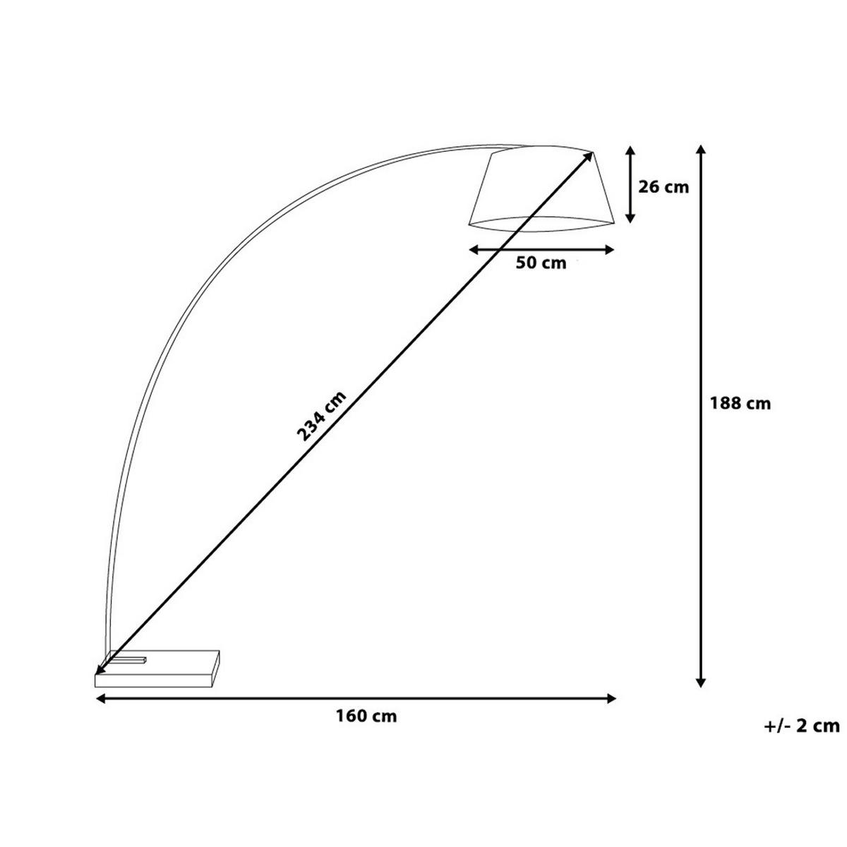STEHLAMPE Benue 50/160/188 cm - Schwarz, Metall (50/160/188cm) - Beliani