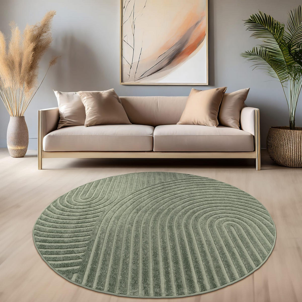 OUTDOORTEPPICH 120/120 cm Cotton 236 - Grün, Kunststoff (120/120cm) - Paco Home