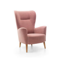 SESSEL RYZE, Polstersessel Klassisch Loungesessel, Velours-Stoff Rosa - Rosa, Holz/Holzwerkstoff (71/110/93cm) - MASSENO
