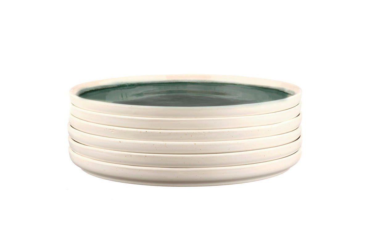 TELLER Oxygen Ø27cm - 6er-Set - Graugrün - Grün, Keramik (27cm) - Björn