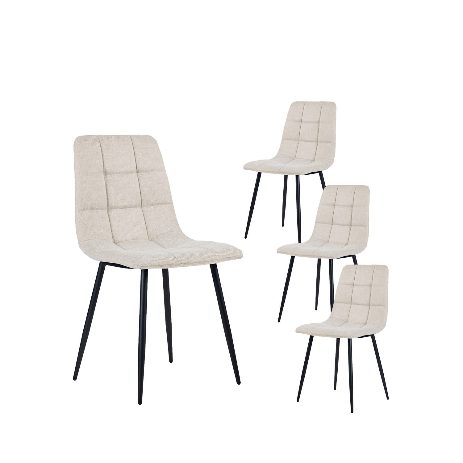 ESSZIMMERSTUHL Ailan Beige 43 cm x 88 cm 4er-Set - Beige, Textil (43/88/56cm) - Klast Home