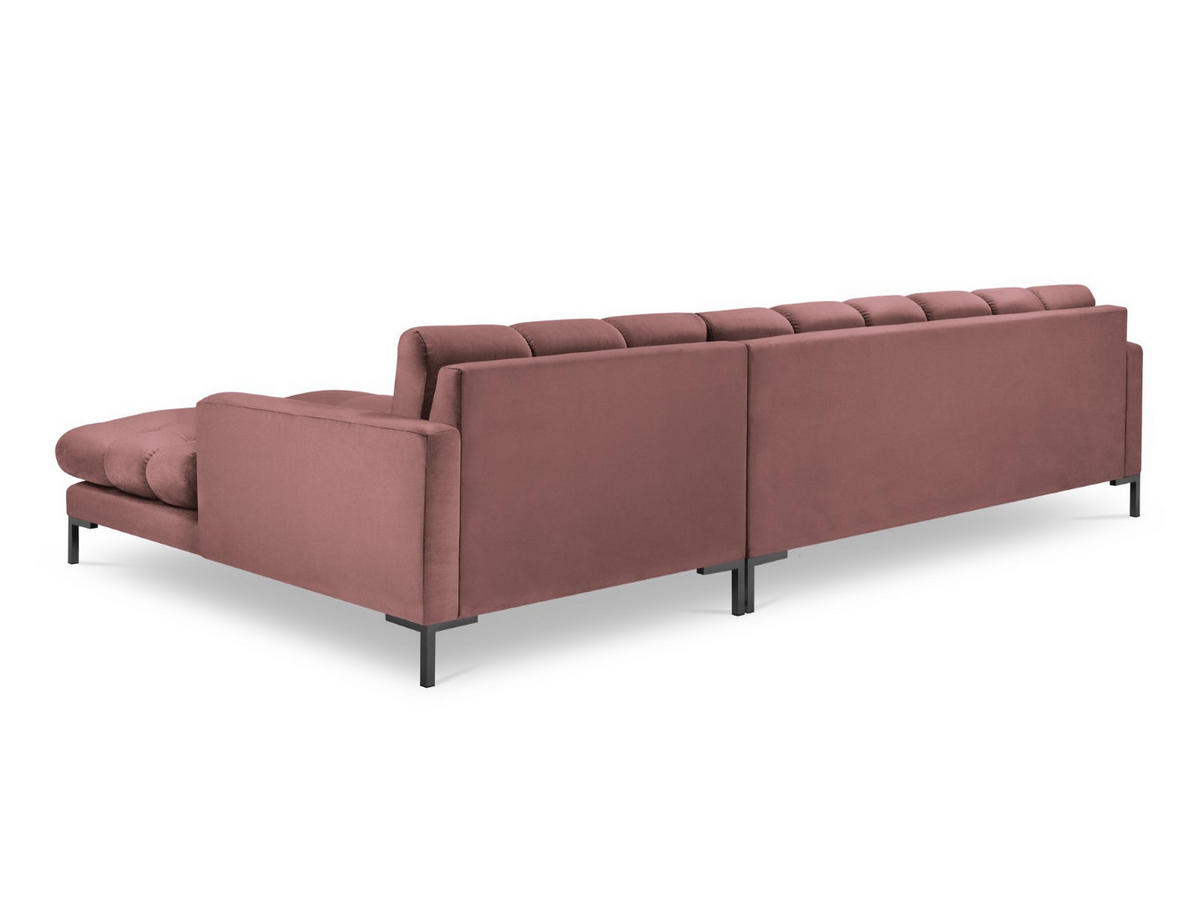 ECKSOFA rechts Mamaia aus Samt rosa 5 Sitzplätze - Pink, Textil (185/293cm) - Micadoni