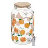 GETRÄNKESPENDER Fruity Orangen 4 l 15/15/25,6 cm - Transparent, Glas (15/15cm) - Secret de Gourmet