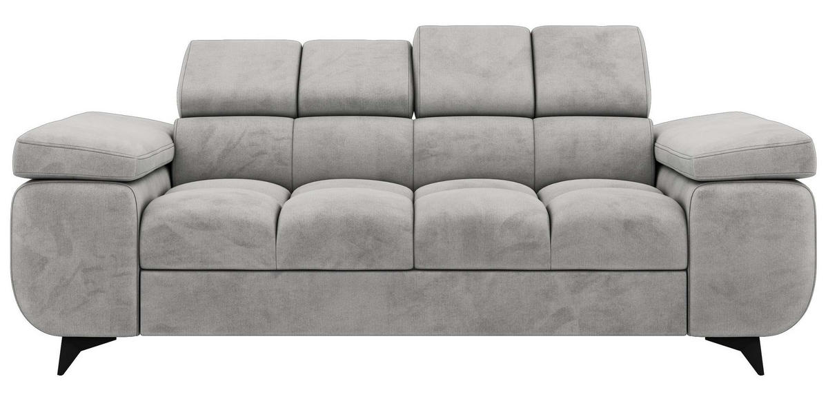 DVOUMÍSTNÁ POHOVKA NIDELLO - Světle šedá Samet - černá/světle šedá, kov/textil (194/70/97cm) - MKS