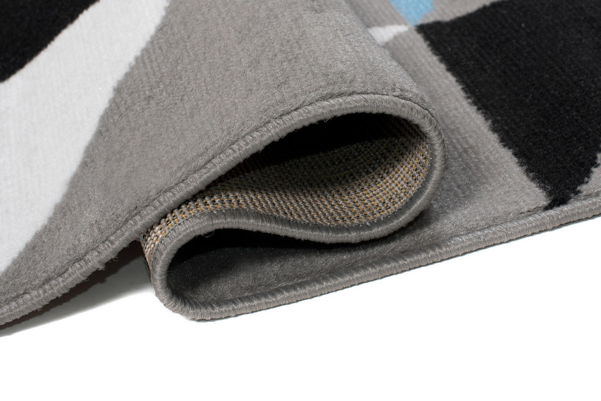 TEPPICH MAYA Blau Dreiecke Geometrisch 250/350 cm - Blau, Textil (250/350cm) - Tapiso