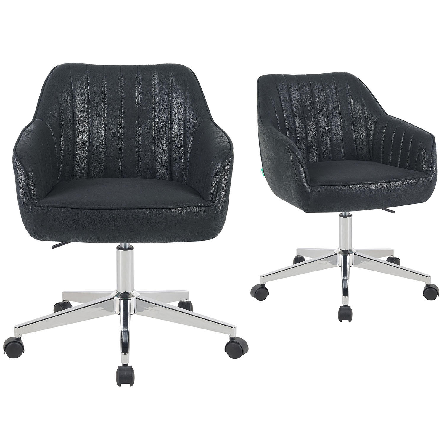 BÜROSTUHL Mika-Noel - Chromfarben/Schwarz, Textil/Metall (60/79/61cm) - DUBI Möbel