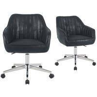 BÜROSTUHL Mika-Noel - Chromfarben/Schwarz, Textil/Metall (60/79/61cm) - DUBI Möbel