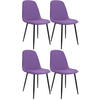 ESSZIMMERSTUHL 4er Set Stoff Lila - Lila/Schwarz, Textil/Metall (45/88/54cm) - CLP