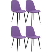 ESSZIMMERSTUHL 4er Set Stoff Lila - Lila/Schwarz, Textil/Metall (45/88/54cm) - CLP