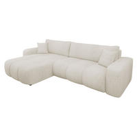 ECKSOFA Furyn Maxi Boucle - Schwarz/Naturfarben, Holzwerkstoff/Kunststoff (274/145cm) - MIRJAN24