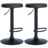 BARHOCKER 2er Set Lederlook schwarz - Schwarz, Textil/Metall (38.5/60/38.5cm) - CLP