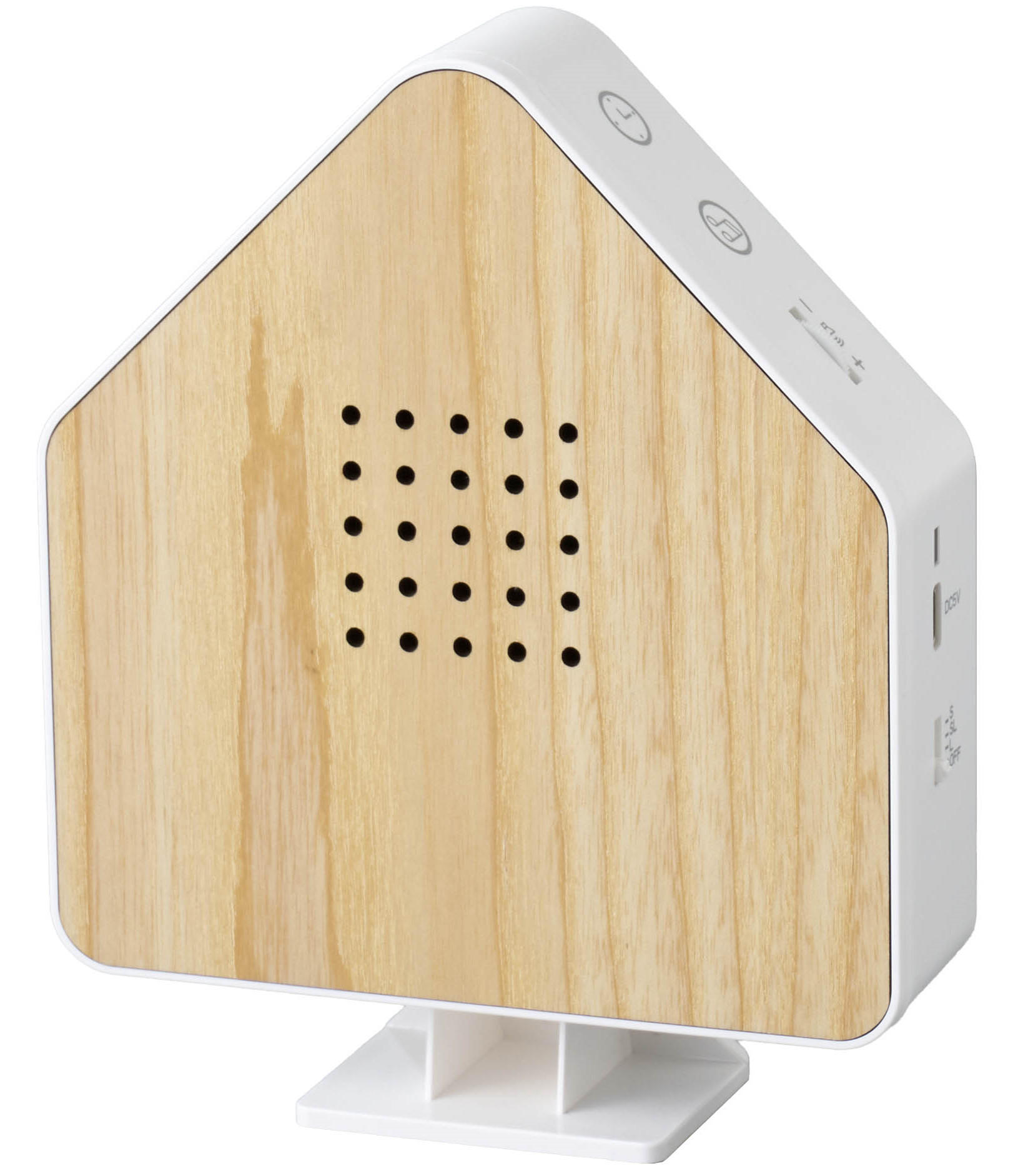 NATURGERÄUSCHEBOX - Echtholz mit Bewegungsmelder und LED-Beleuchtung für entspannende Klänge, 1er-Set - Weiß, Holz (4.1/13/15.8cm) - Northpoint