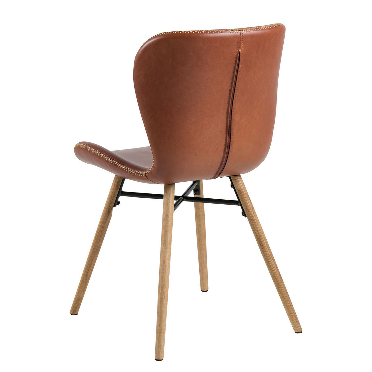 POLSTERSTUHL - Cognac/Eichefarben, Eichenholz/Holz (47/83/53cm) - home24