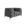 CHESTERFIELD-SESSEL Lexi Grau Samt - Goldfarben/Grau, Holz/Textil (125/75/100cm) - S-Style Möbel