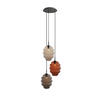 GALERIELEUCHTE Echos 3-flammig Mehrfarbig Ø 25cm - Multicolor/Schwarz, Glas (25/25/28cm) - s.luce