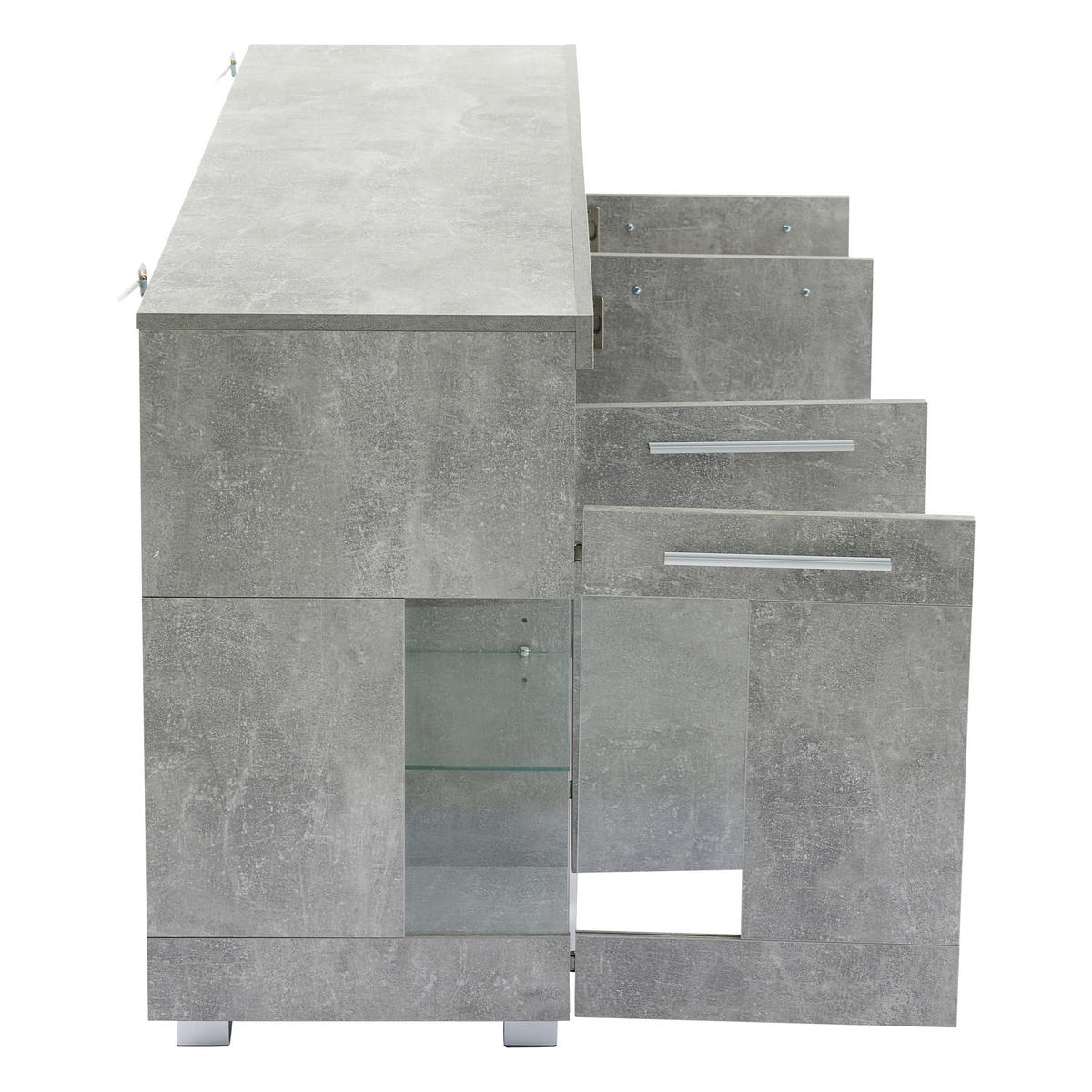 SIDEBOARD Grau 140/40/70 cm - Grau, Holzwerkstoff (140/70/40cm) - PANGIVO