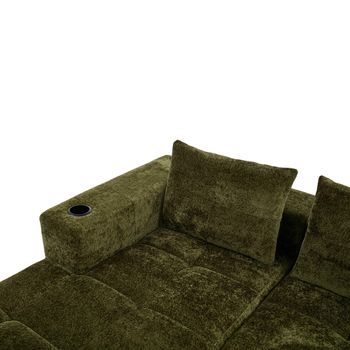 ECKSOFA DE-35203 mit 3 Kissen Grün - Grün, Textil (163/258cm) - ComfortXL