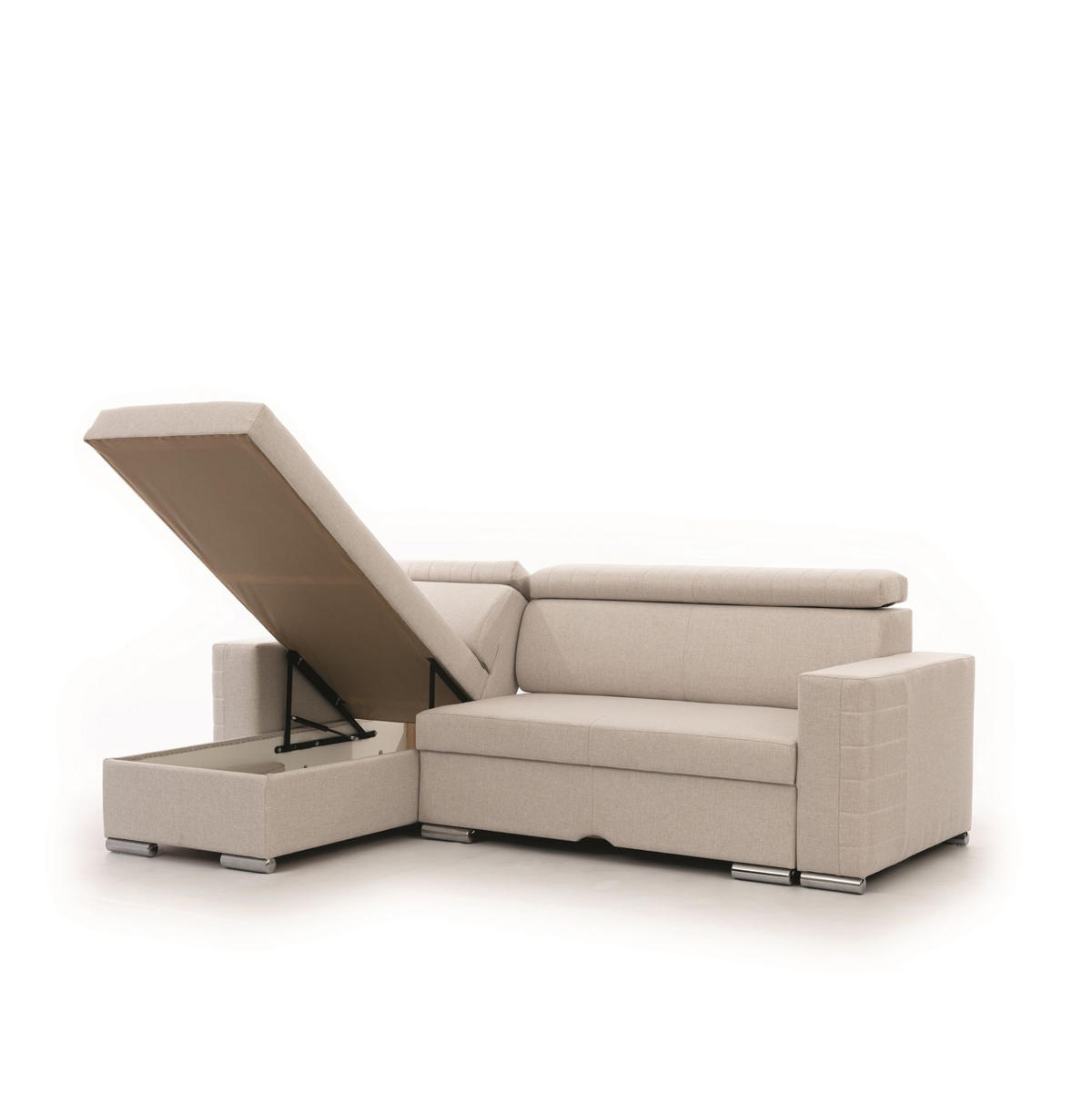 ECKSOFA Canton In Liverpool - Creme, Holzwerkstoff/Textil (260/173cm) - Fun Möbel
