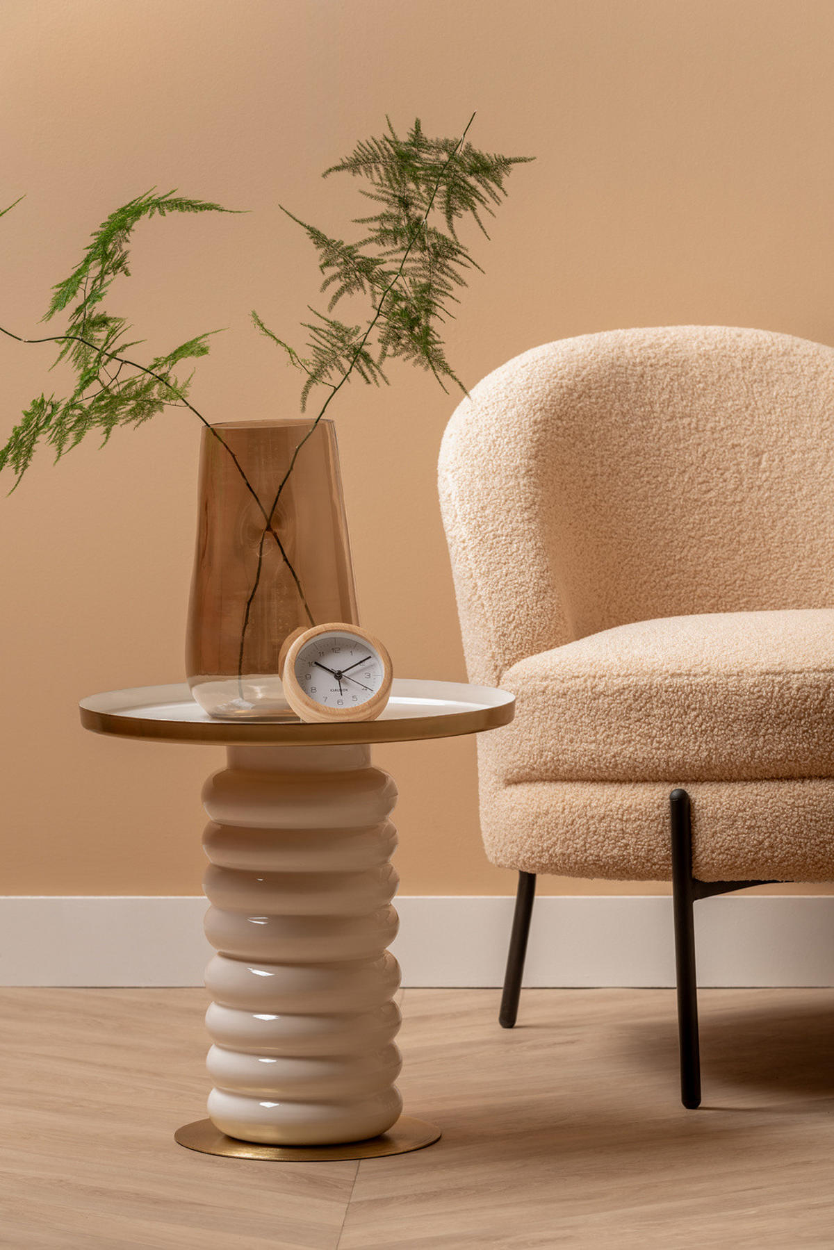 WECKER Bambusgehäuse Neat Ø 10 cm - Weiß, Naturmaterialien (10/10/4.3cm)