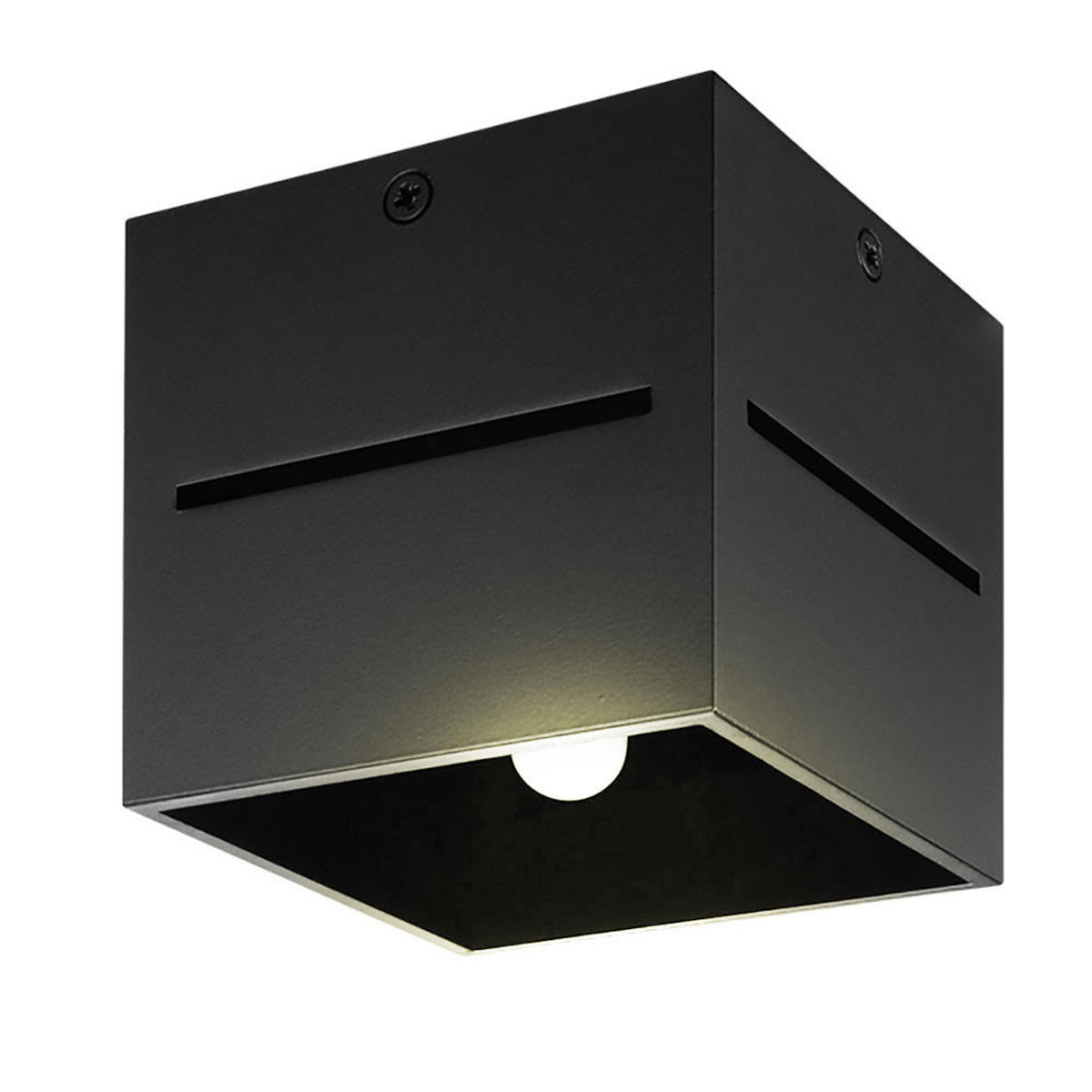 LED DECKENLEUCHTE Aluminium Schwarz - Schwarz, Metall (10/10/10cm)
