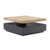 COUCHTISCH drehbar - 1 Schublade - MDF - Anthrazit & Holzfarben - KYRIA - Anthrazit, Holz (80/80/36cm) - Vente-Unique