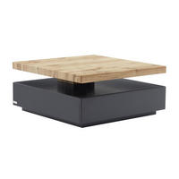 COUCHTISCH drehbar - 1 Schublade - MDF - Anthrazit & Holzfarben - KYRIA - Anthrazit, Holz (80/80/36cm) - Vente-Unique