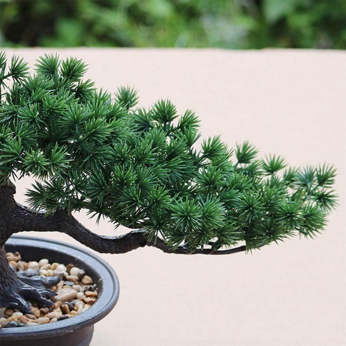 KÜNSTLICHER Bonsai-Baum Japanische Kiefer 19 cm - Grün, Kunststoff (19cm)