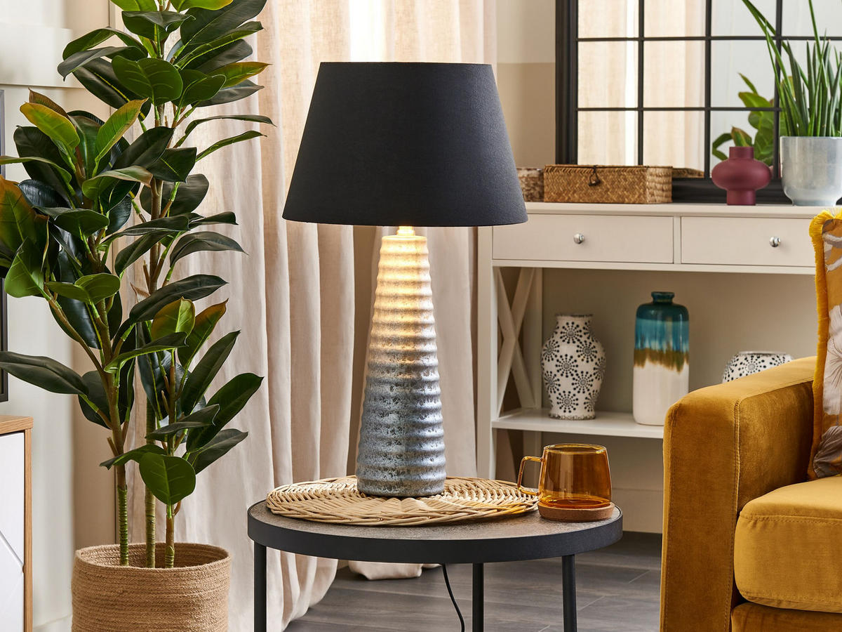 TISCHLAMPE Vilnia 33/33/58 cm - Silberfarben, Keramik (33/33/58cm) - Beliani