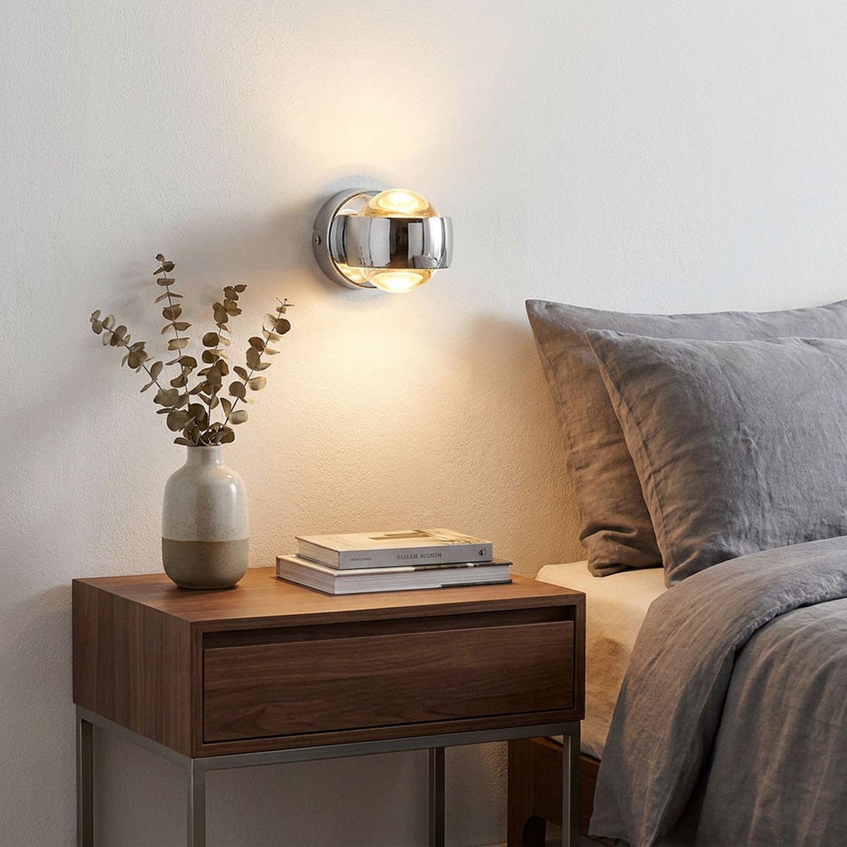 LED WANDLEUCHTE RANDI Chrom Silber - Silberfarben, Glas (7.5/7/10cm) - Globo Lighting