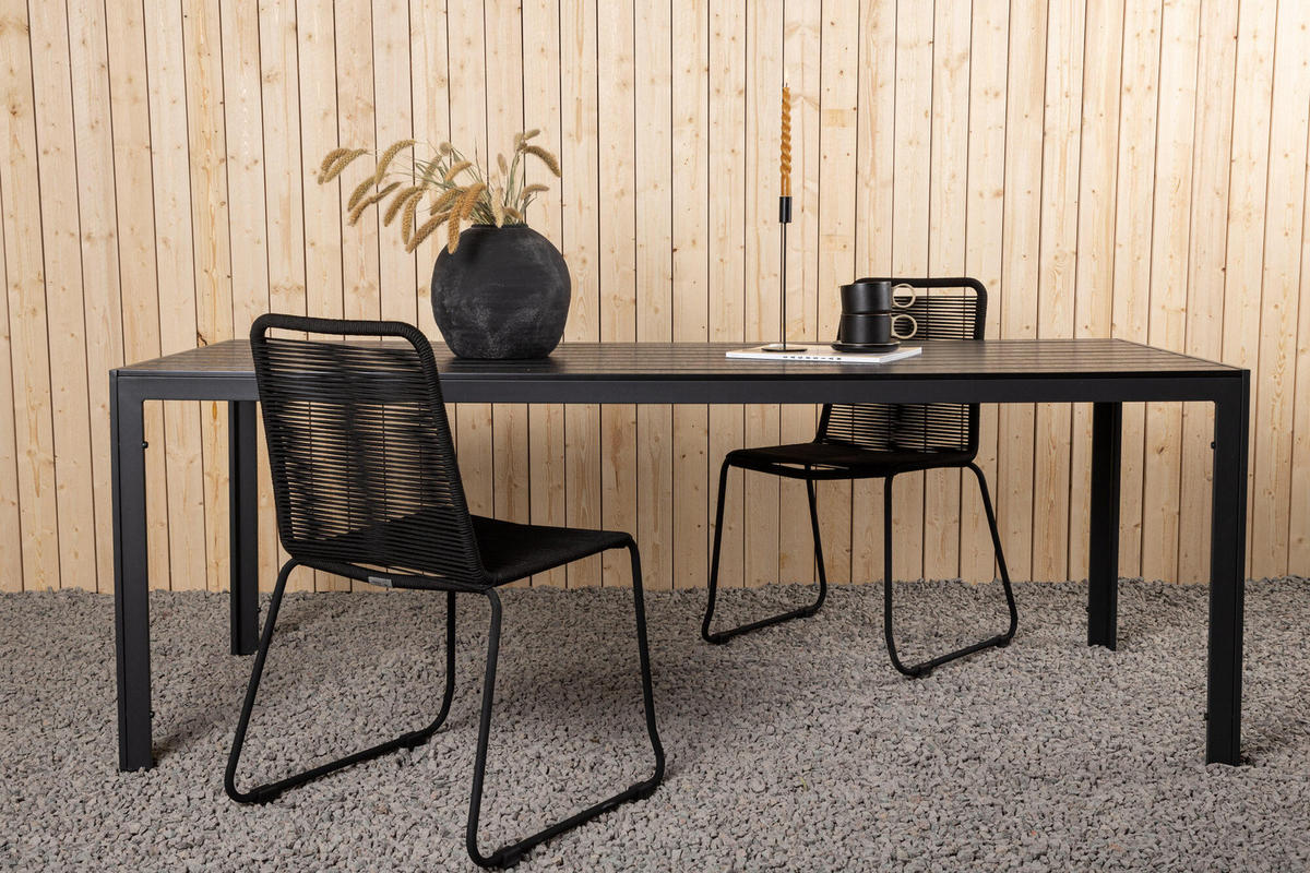 GARTENESSTISCH BREAK Schwarz 90x205x74 cm - Schwarz, Kunststoff (205/90/74cm) - FURNLUX