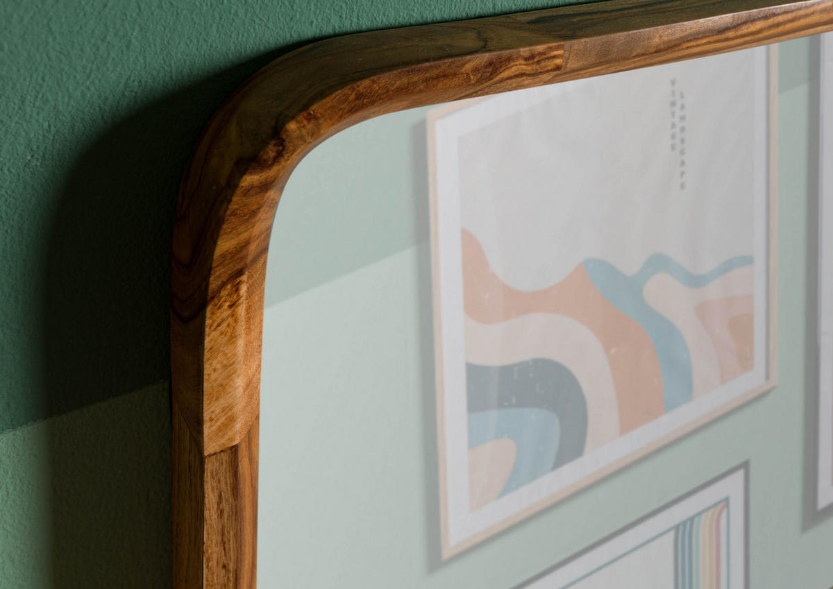 WANDSPIEGEL Sheesham 60x5x90 hellbraun lackiert MAILAND #140 - Braun, Holzwerkstoff (60/90/5cm) - Massivmoebel24