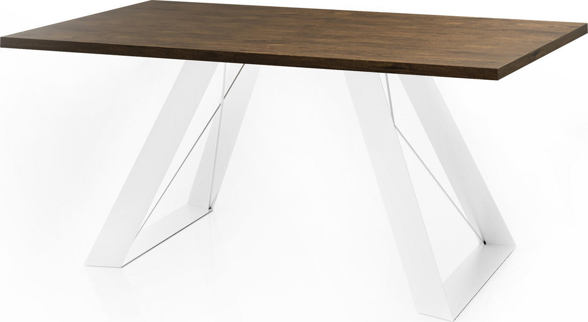 ESSTISCH Colter Weiß rechteckig ausziehbar, Lefkas Eiche 160-260/90/76 cm - Alteiche/Weiß, Holzwerkstoff/Metall (160/90/76cm) - WFL GROUP