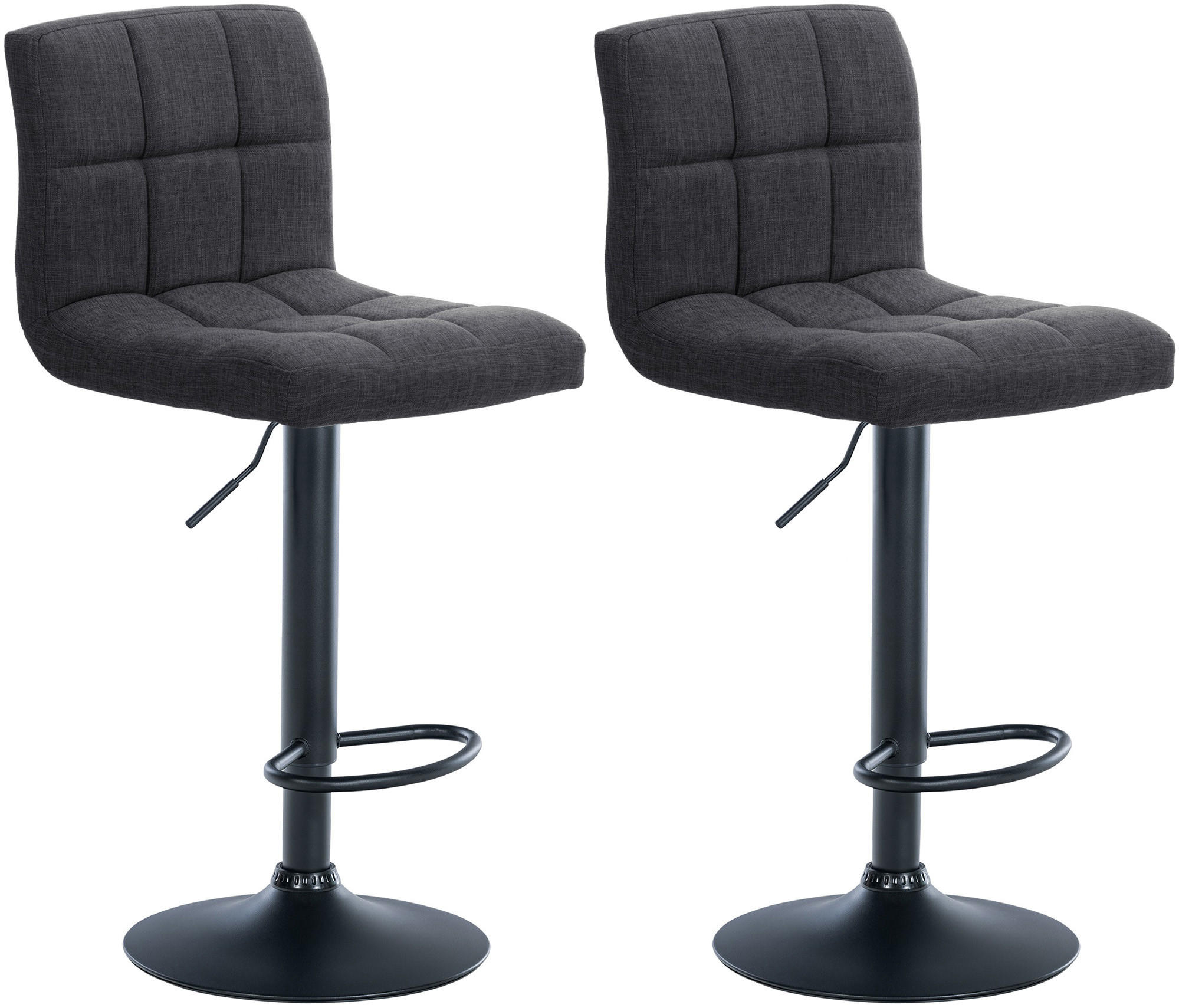 BARHOCKER 2er Set Stoff dunkelgrau - Dunkelgrau, Textil/Metall (46/94/47cm) - CLP