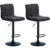 BARHOCKER 2er Set Stoff dunkelgrau - Dunkelgrau, Textil/Metall (46/94/47cm) - CLP