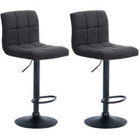 BARHOCKER 2er Set Stoff dunkelgrau - Dunkelgrau, Textil/Metall (46/94/47cm) - CLP