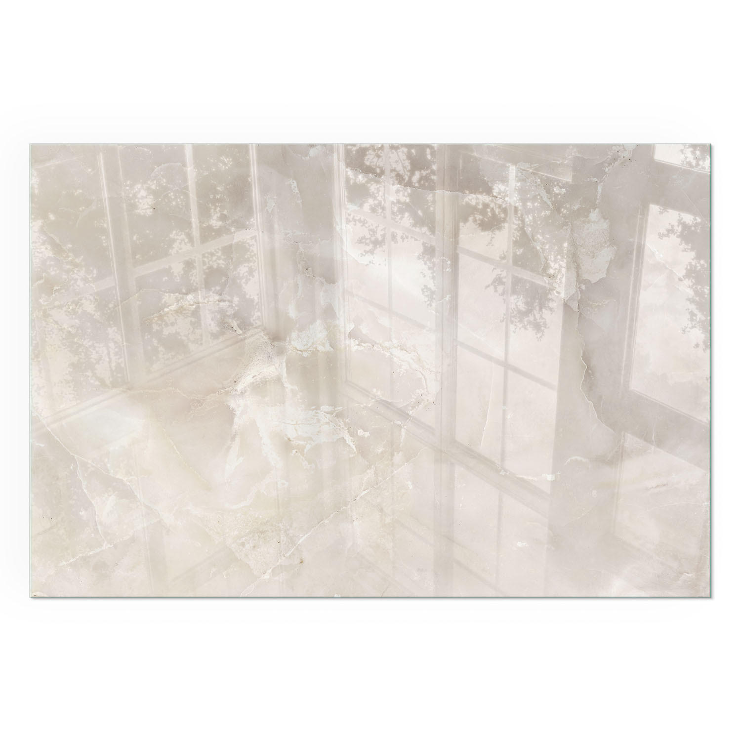 GLASPLATTE für Kamin 120x80 cm - Creme, Glas (120/80/0.4cm) - TULUP